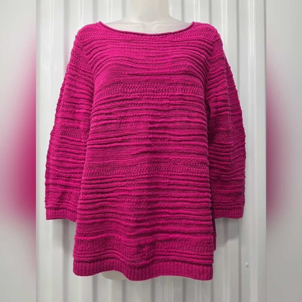 J. Jill Fuchsia Textured Sweater